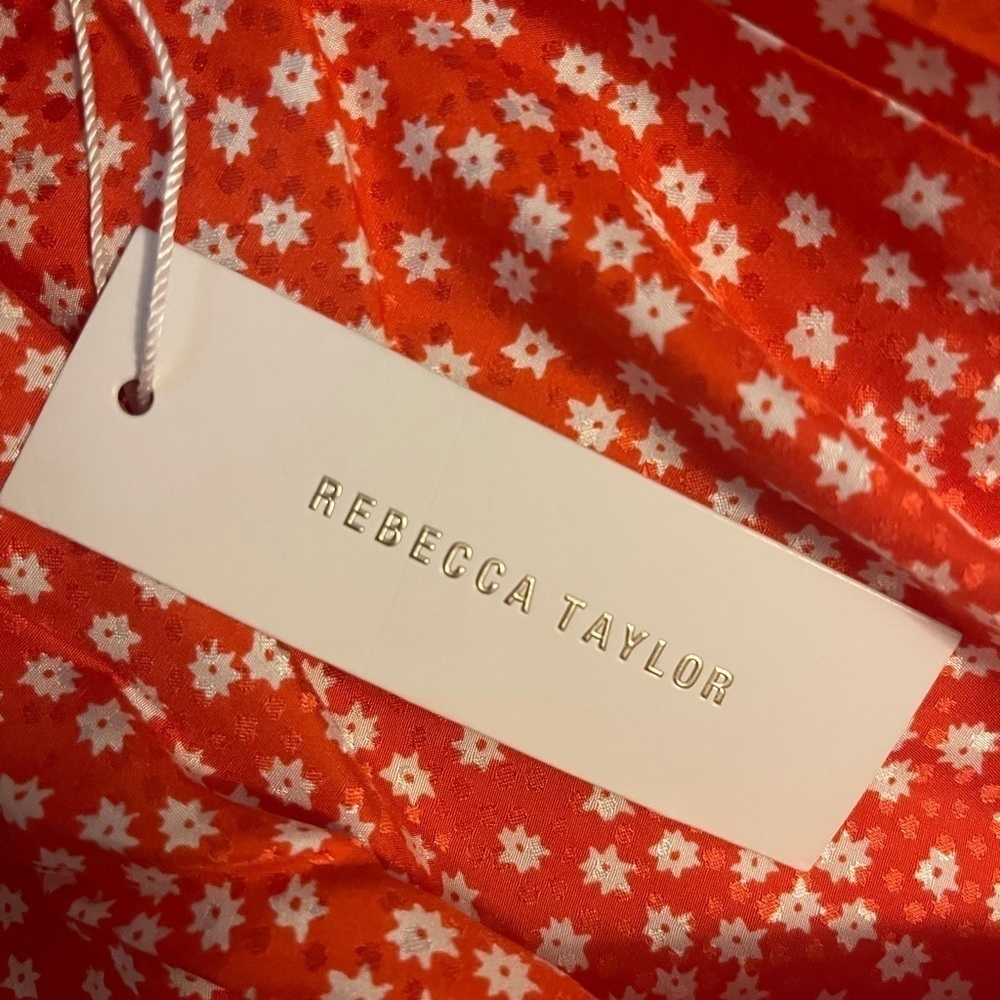 NWT Rebecca Taylor Malia Red Floral Jacquard Midi Dress Size 0 - Picture 10 of 12